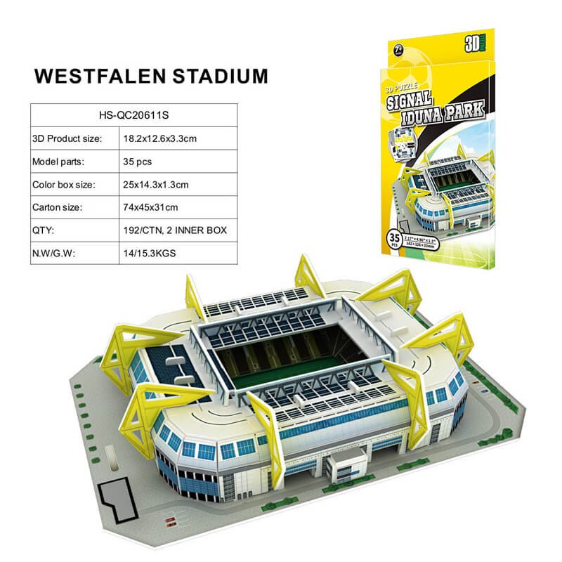 Football Puzzle 3D Model BVB Stadium -Signal Iduna Park