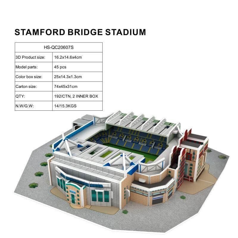 Football Puzzle 3D Model Chelsea Stadium -Stamford Bridge